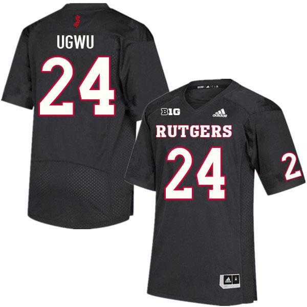 Men #24 Brian Ugwu Rutgers Scarlet Knights College Football Jerseys Sale-Black